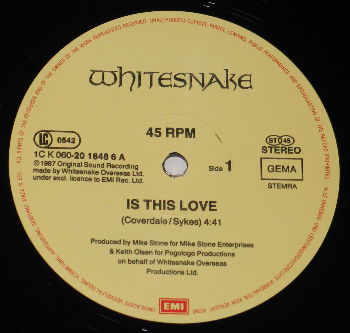 High Resolution Photos of whitesnake is this love maxi-single 